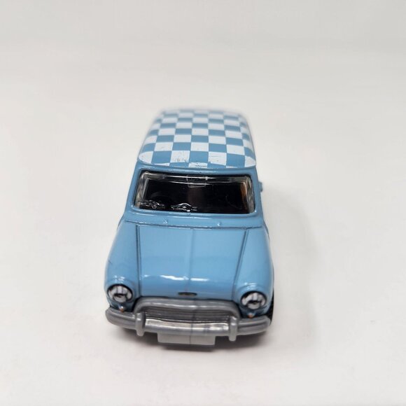 Matchbox 2008 Mini Cooper Diecast Car Blue W/ Checkered Roof - Picture 4 of 7